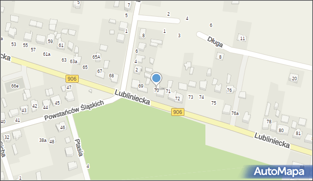 Strzebiń, Lubliniecka, 70, mapa Strzebiń