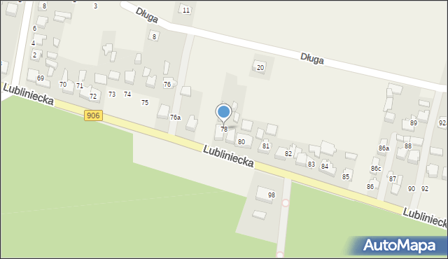 Strzebiń, Lubliniecka, 78, mapa Strzebiń