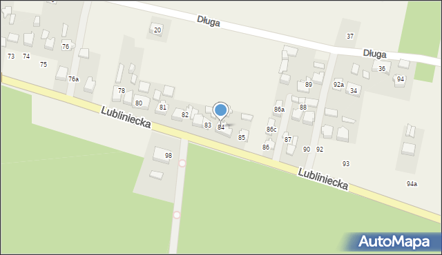 Strzebiń, Lubliniecka, 84, mapa Strzebiń