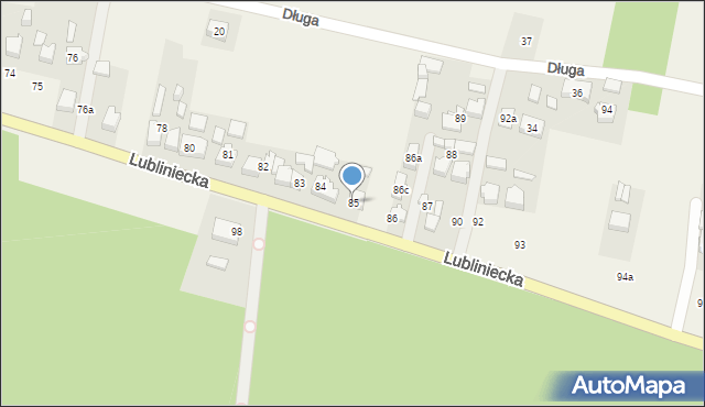 Strzebiń, Lubliniecka, 85, mapa Strzebiń