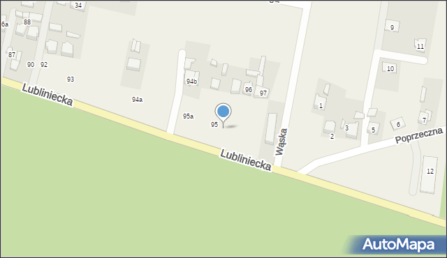 Strzebiń, Lubliniecka, 96a, mapa Strzebiń