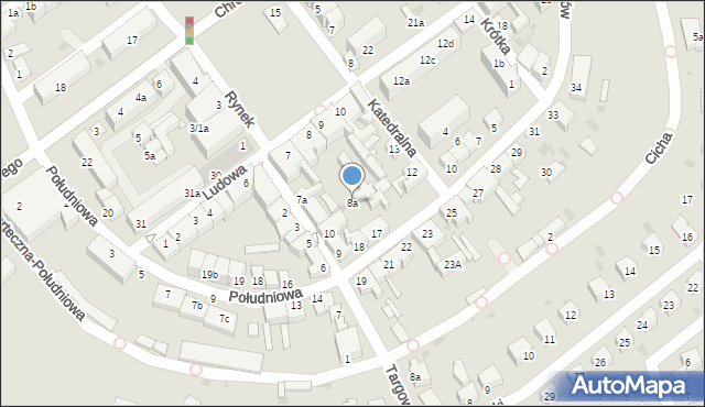 Strzelce Krajeńskie, Ludowa, 8a, mapa Strzelce Krajeńskie