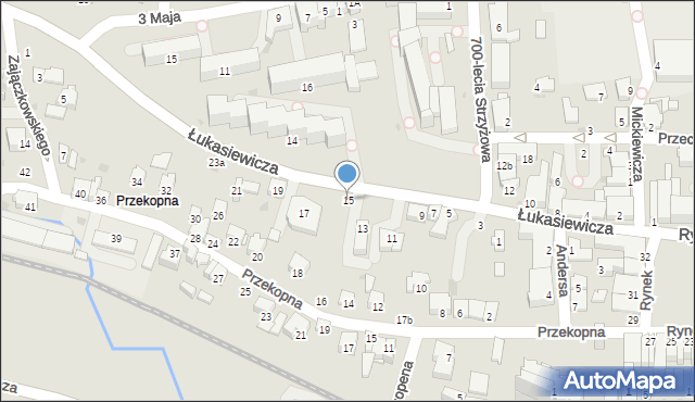 Strzyżów, Łukasiewicza, 15, mapa Strzyżów