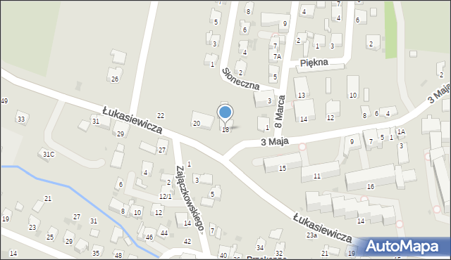 Strzyżów, Łukasiewicza, 18, mapa Strzyżów