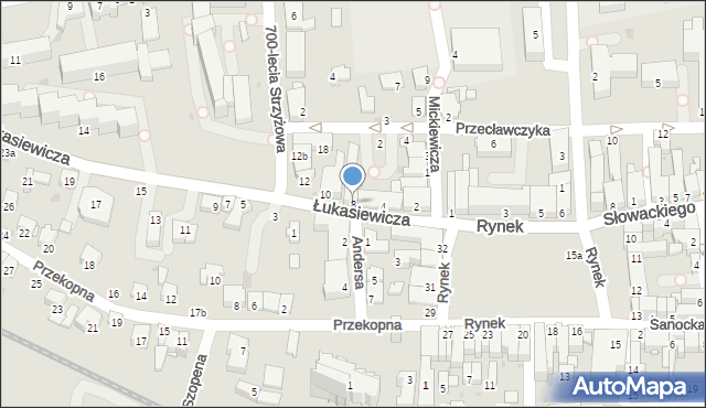 Strzyżów, Łukasiewicza, 8, mapa Strzyżów