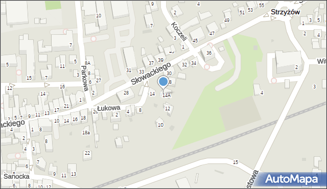 Strzyżów, Łukowa, 16, mapa Strzyżów