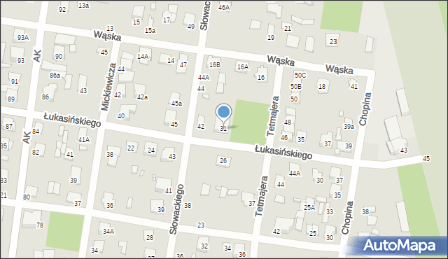 Sulejówek, Łukasińskiego, 31, mapa Sulejówek