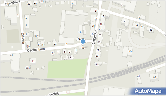 Świebodzin, Łużycka, 24, mapa Świebodzin