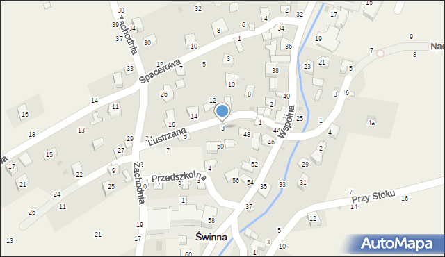 Świnna, Lustrzana, 3, mapa Świnna