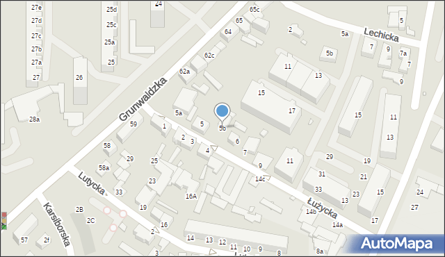 Świnoujście, Łużycka, 5b, mapa Świnoujście