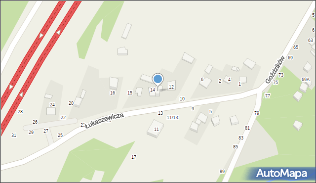 Szarlejka, Łukaszewicza, 14A, mapa Szarlejka