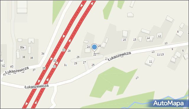 Szarlejka, Łukaszewicza, 22, mapa Szarlejka