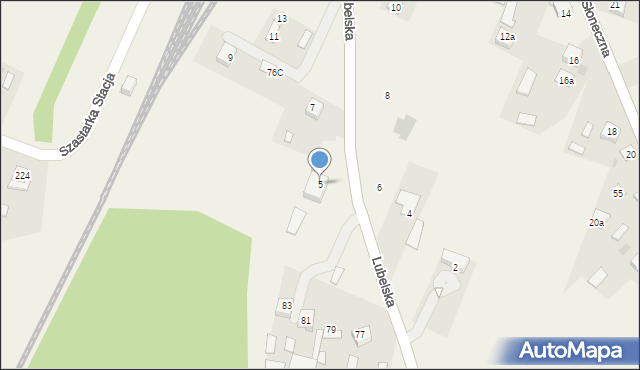 Szastarka, Lubelska, 5, mapa Szastarka