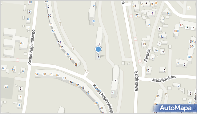 Szczecin, Łubinowa, 6, mapa Szczecina