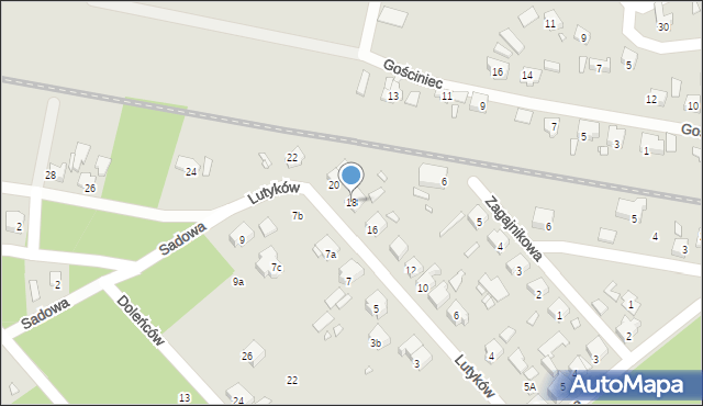 Szczecin, Lutyków, 18, mapa Szczecina