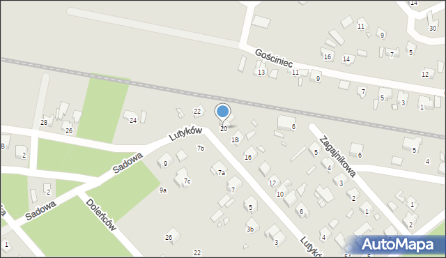 Szczecin, Lutyków, 20, mapa Szczecina