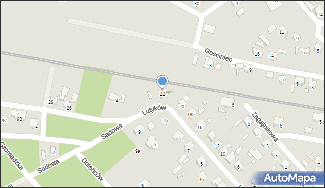 Szczecin, Lutyków, 22, mapa Szczecina