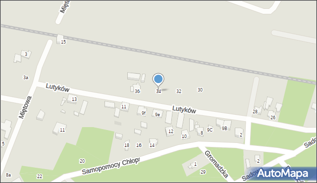 Szczecin, Lutyków, 34, mapa Szczecina