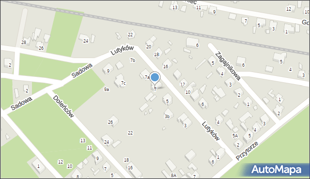 Szczecin, Lutyków, 7, mapa Szczecina