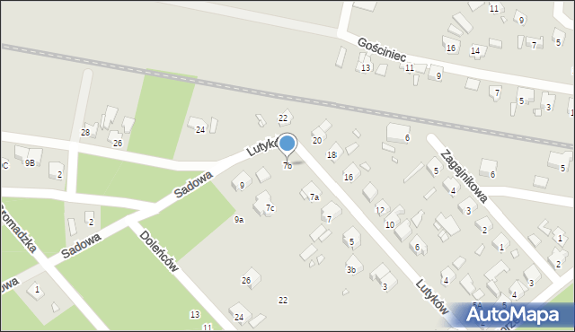 Szczecin, Lutyków, 7b, mapa Szczecina