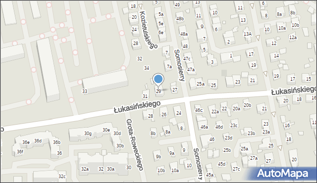 Szczecin, Łukasińskiego Waleriana, mjr., 29, mapa Szczecina