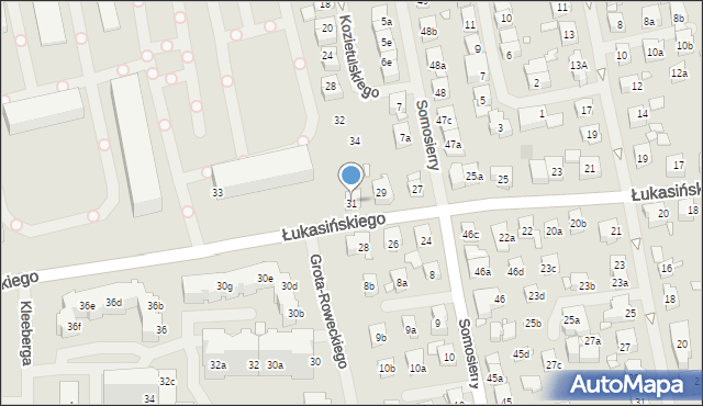 Szczecin, Łukasińskiego Waleriana, mjr., 31, mapa Szczecina