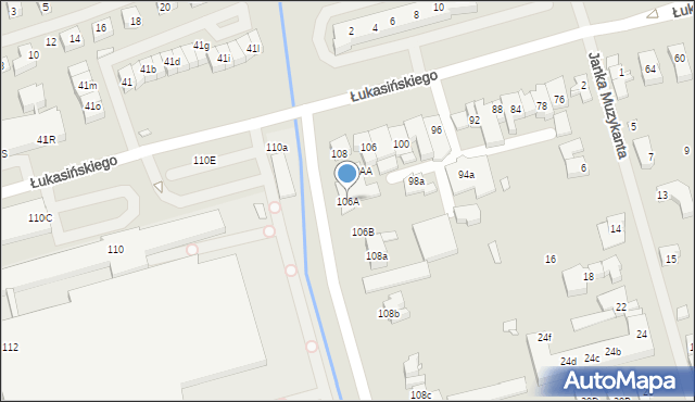 Szczecin, Łukasińskiego Waleriana, mjr., 106A, mapa Szczecina