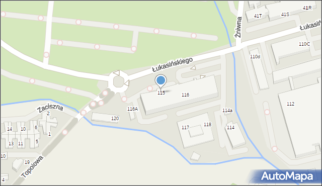 Szczecin, Łukasińskiego Waleriana, mjr., 115, mapa Szczecina