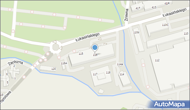 Szczecin, Łukasińskiego Waleriana, mjr., 116, mapa Szczecina