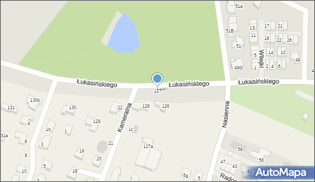 Szczecin, Łukasińskiego Waleriana, mjr., 127, mapa Szczecina