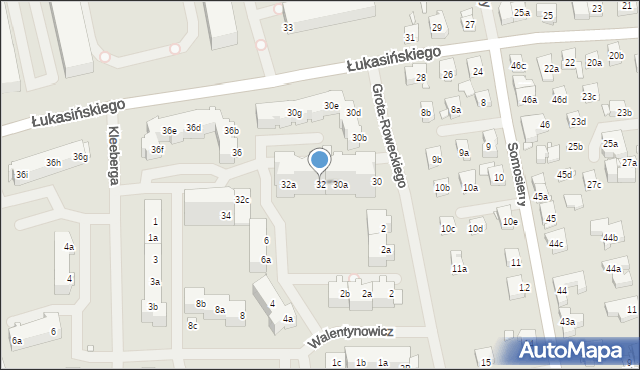 Szczecin, Łukasińskiego Waleriana, mjr., 32, mapa Szczecina