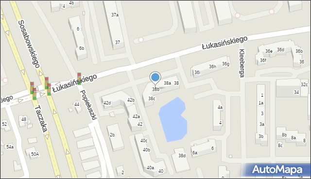 Szczecin, Łukasińskiego Waleriana, mjr., 38b, mapa Szczecina