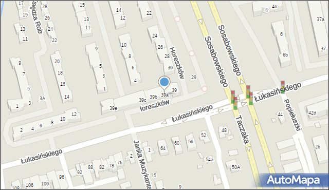 Szczecin, Łukasińskiego Waleriana, mjr., 39a, mapa Szczecina