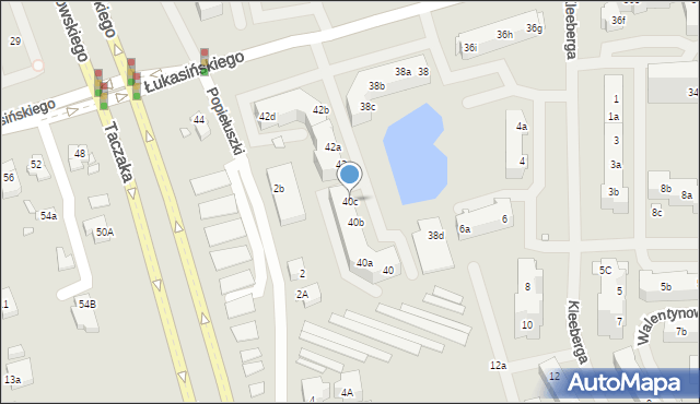 Szczecin, Łukasińskiego Waleriana, mjr., 40c, mapa Szczecina