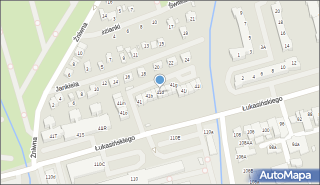 Szczecin, Łukasińskiego Waleriana, mjr., 41d, mapa Szczecina