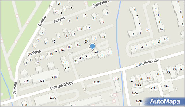 Szczecin, Łukasińskiego Waleriana, mjr., 41f, mapa Szczecina