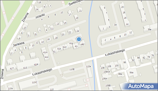 Szczecin, Łukasińskiego Waleriana, mjr., 41j, mapa Szczecina