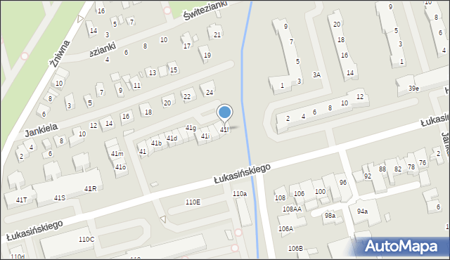 Szczecin, Łukasińskiego Waleriana, mjr., 41l, mapa Szczecina