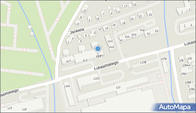 Szczecin, Łukasińskiego Waleriana, mjr., 41R, mapa Szczecina