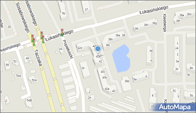 Szczecin, Łukasińskiego Waleriana, mjr., 42a, mapa Szczecina