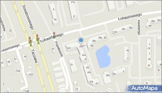 Szczecin, Łukasińskiego Waleriana, mjr., 42b, mapa Szczecina