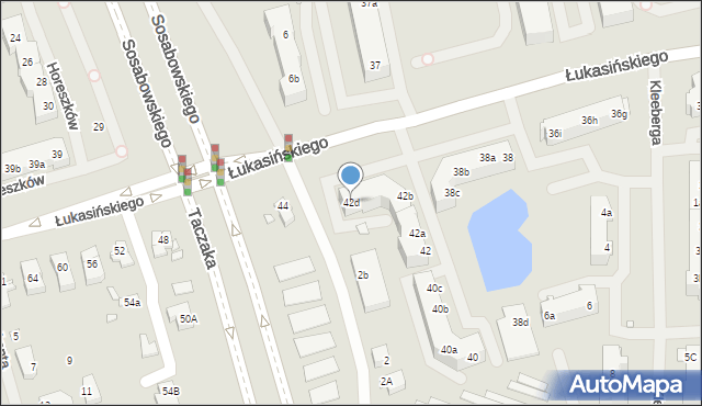 Szczecin, Łukasińskiego Waleriana, mjr., 42d, mapa Szczecina