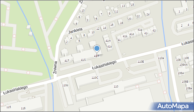 Szczecin, Łukasińskiego Waleriana, mjr., 43, mapa Szczecina