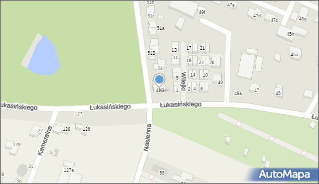Szczecin, Łukasińskiego Waleriana, mjr., 49G, mapa Szczecina