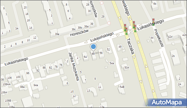 Szczecin, Łukasińskiego Waleriana, mjr., 60, mapa Szczecina