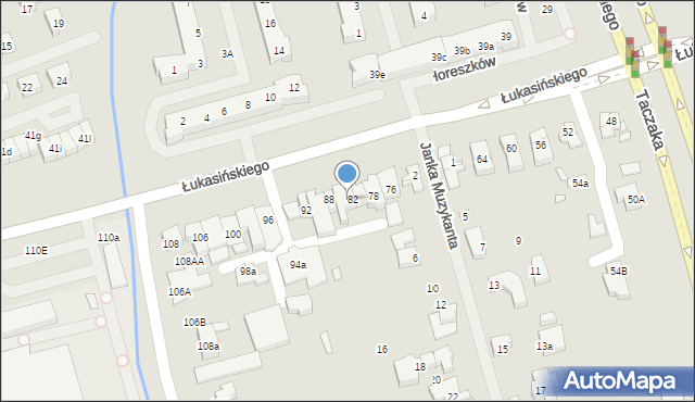 Szczecin, Łukasińskiego Waleriana, mjr., 84, mapa Szczecina