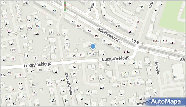 Szczecin, Łukasińskiego Waleriana, mjr., 5, mapa Szczecina