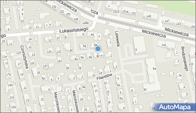 Szczecin, Łukasińskiego Waleriana, mjr., 6c, mapa Szczecina