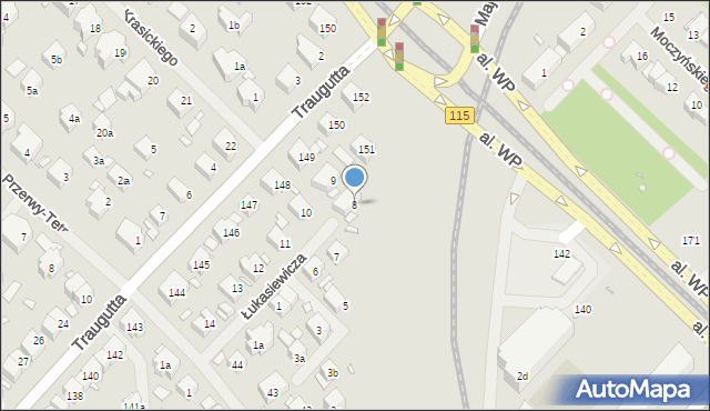 Szczecin, Łukasiewicza Ignacego, 8, mapa Szczecina