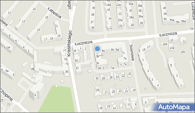 Szczecin, Łucznicza, 3d, mapa Szczecina